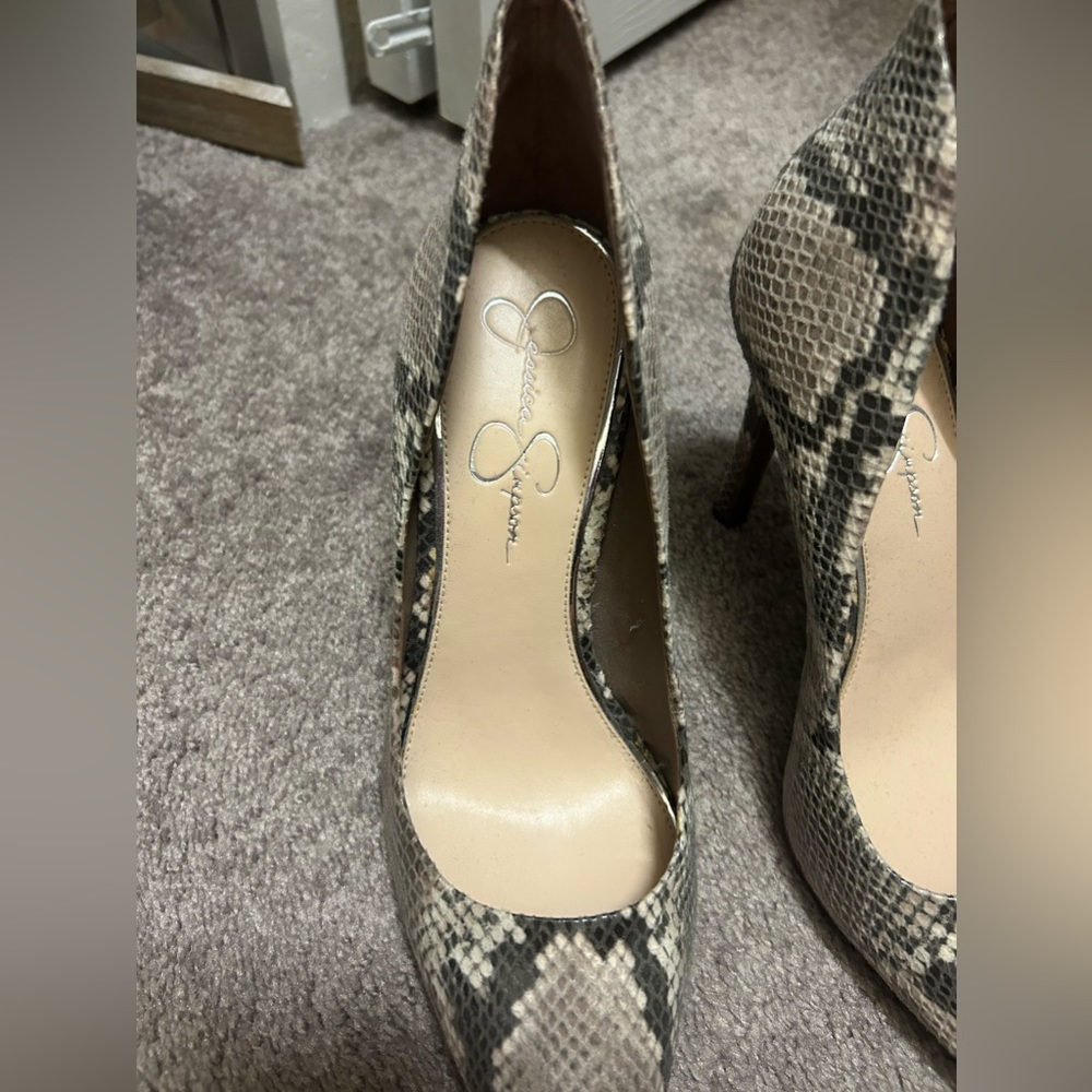 Snake skin high heels